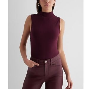 Express Purple Sleeveless Fitted Bodysuit